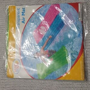 Sand N Sun Transparent Air Mat Inflatable Pool Float Green 59702WL 6ft x 27in